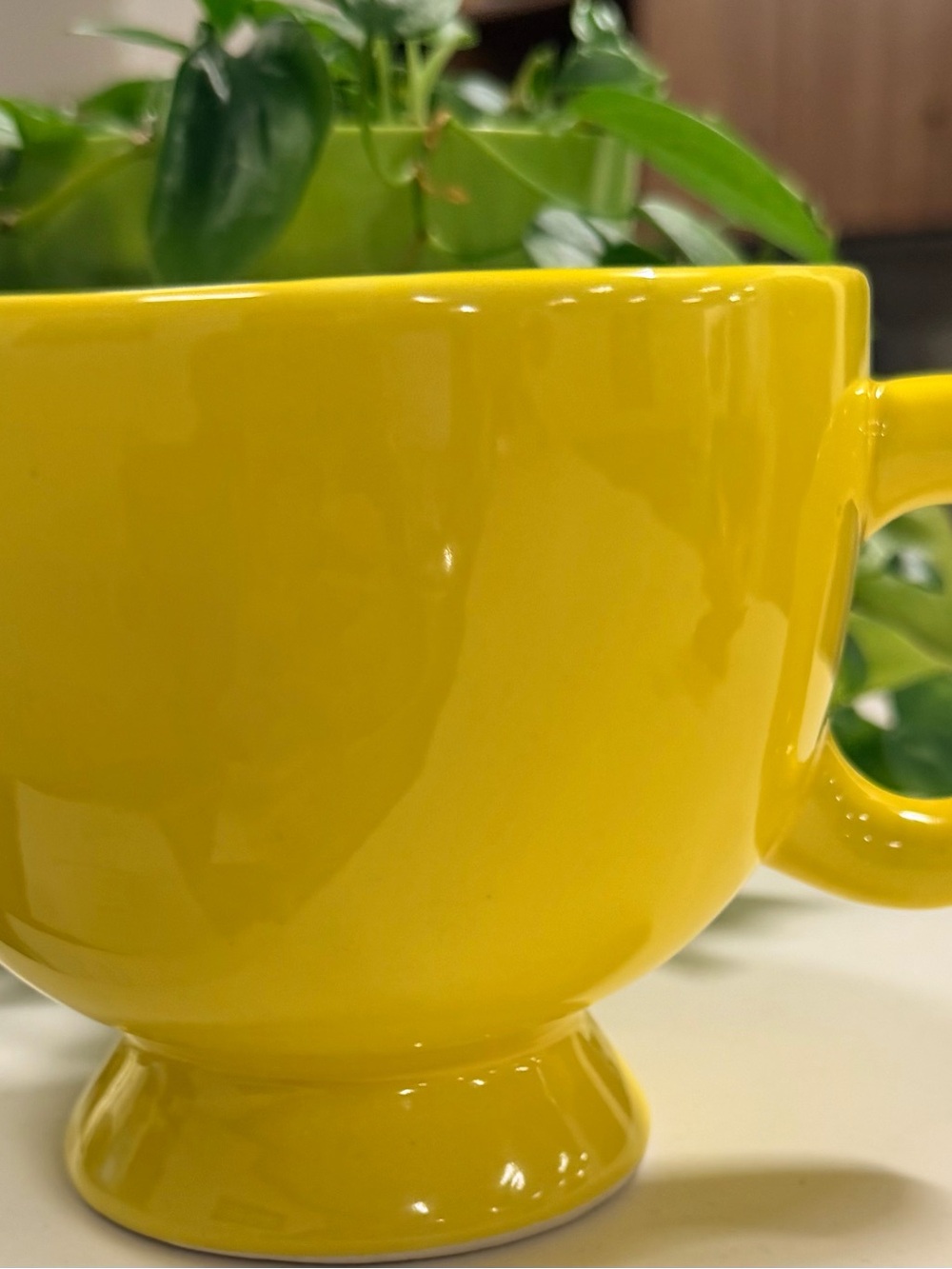 Oversized Yellow Smiley Ceramic Coffee Mug - Picture 2 of 6